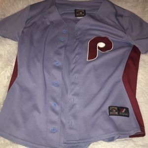 Vintage button up Phillies jersey